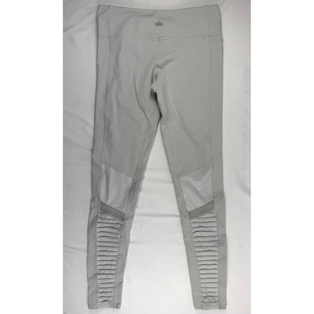 Alo High Waist Moto Long Legging In Alloy Matte/Glossy Panels Size M - Picture 4 of 11